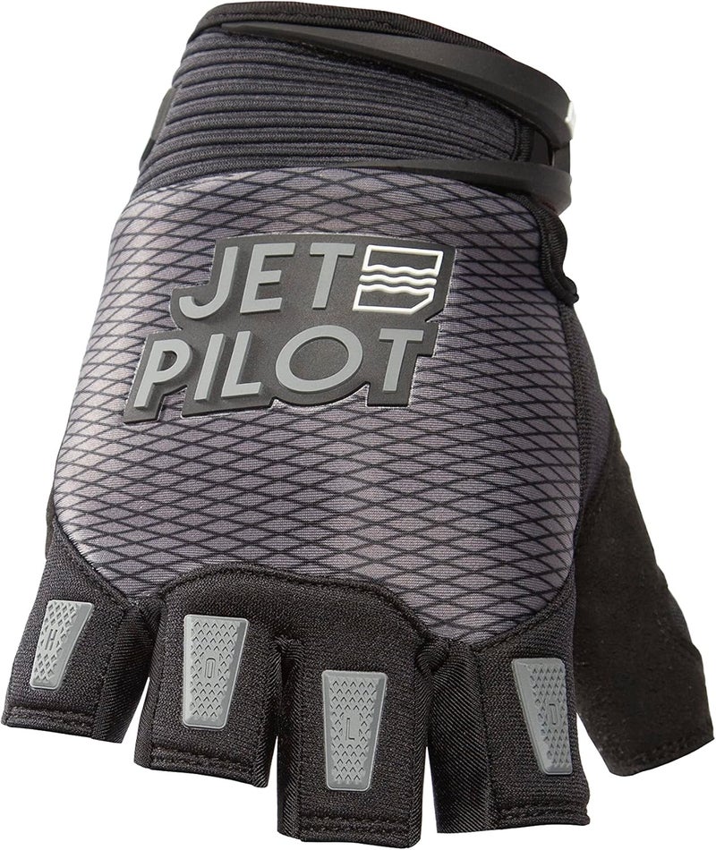 Jetpilot Hold Fast Short Finger Glove - BLKGRY-L - Image 2